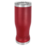 Maroon with Silver Engraving 14 Oz Pilsner Tumbler - Laser Engraved Drinkware