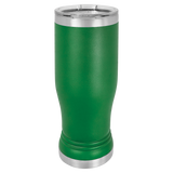 Green with Silver Engraving 14 Oz Pilsner Tumbler - Laser Engraved Drinkware