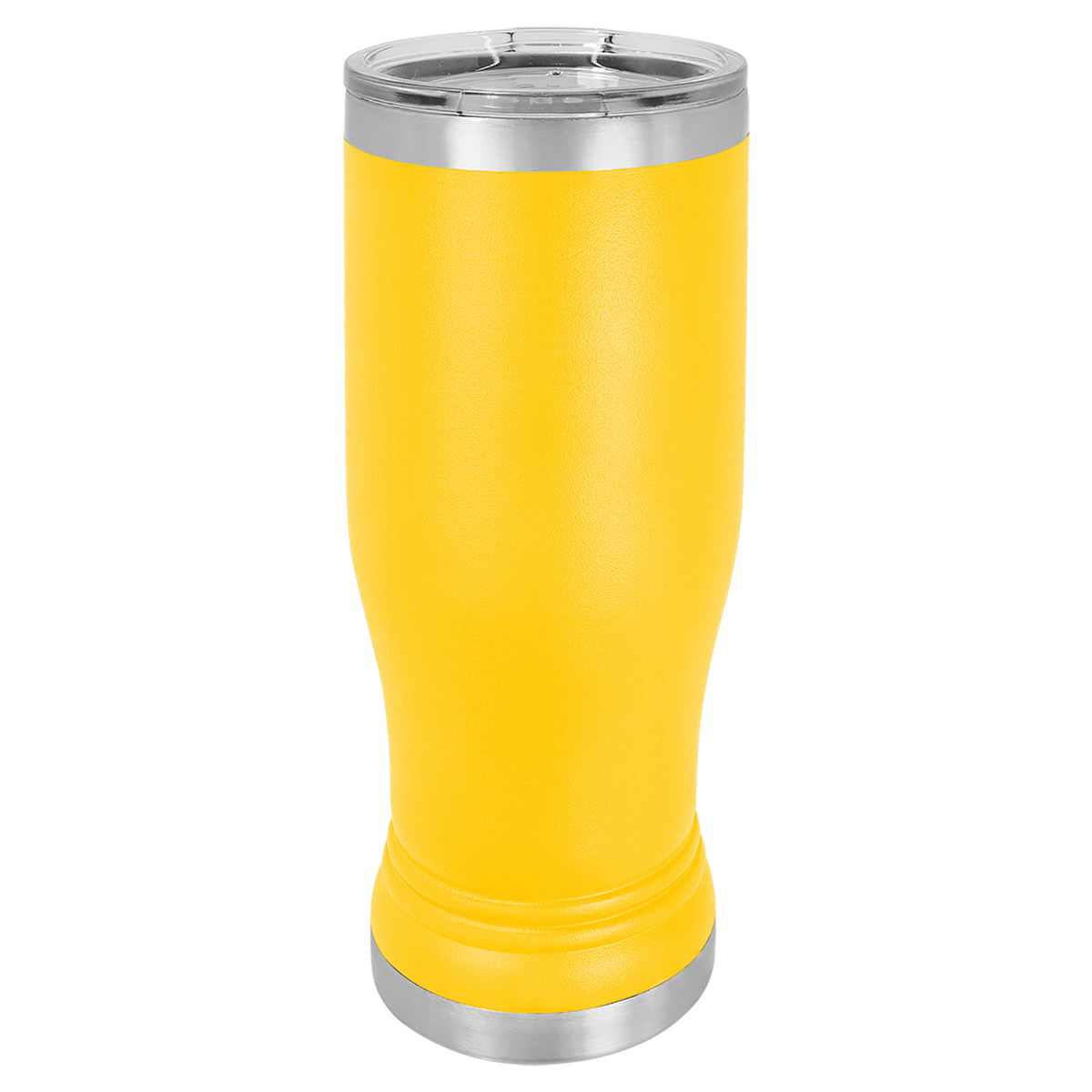 Yellow with Silver Engraving 14 Oz Pilsner Tumbler - Laser Engraved Drinkware