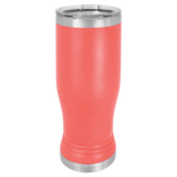 Coral with Silver Engraving 14 Oz Pilsner Tumbler - Laser Engraved Drinkware
