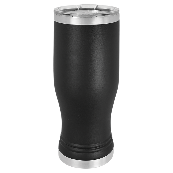 Black with Silver Engraving 20 Oz Pilsner Tumbler - Laser Engraved Drinkware