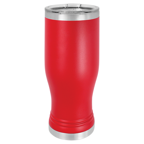 Red with Silver Engraving 20 Oz Pilsner Tumbler - Laser Engraved Drinkware