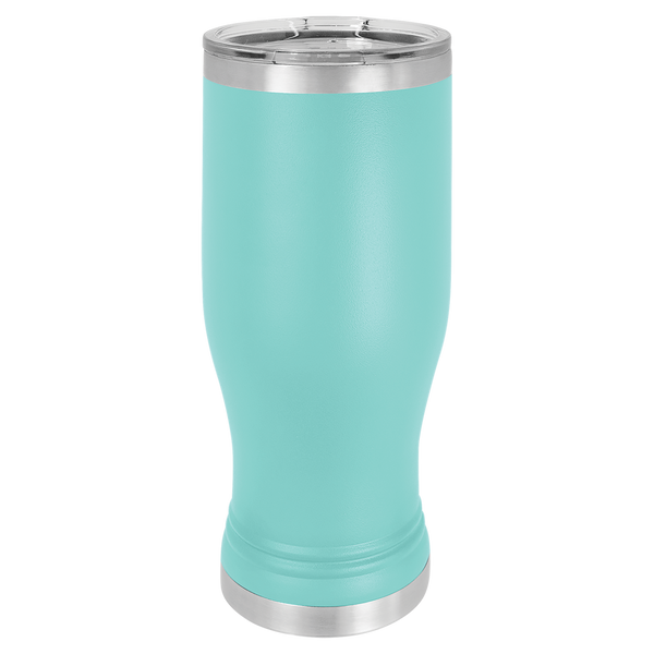 Teal with Silver Engraving 20 Oz Pilsner Tumbler - Laser Engraved Drinkware