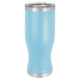 Light Blue with Silver Engraving 20 Oz Pilsner Tumbler - Laser Engraved Drinkware