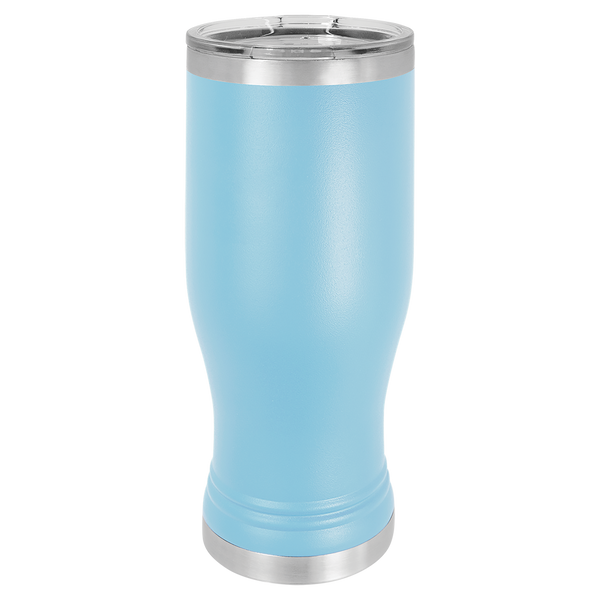 Light Blue with Silver Engraving 20 Oz Pilsner Tumbler - Laser Engraved Drinkware