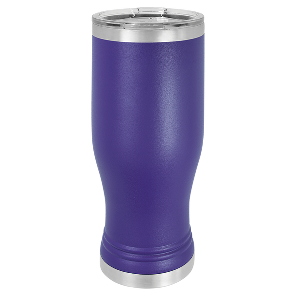 Purple with Silver Engraving 20 Oz Pilsner Tumbler - Laser Engraved Drinkware