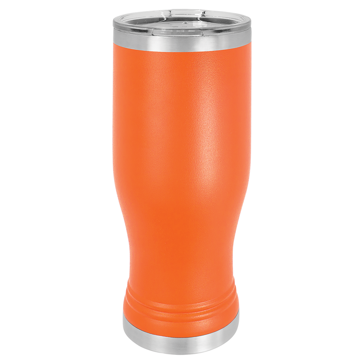 Orange with Silver Engraving 20 Oz Pilsner Tumbler - Laser Engraved Drinkware