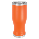 Orange with Silver Engraving 20 Oz Pilsner Tumbler - Laser Engraved Drinkware
