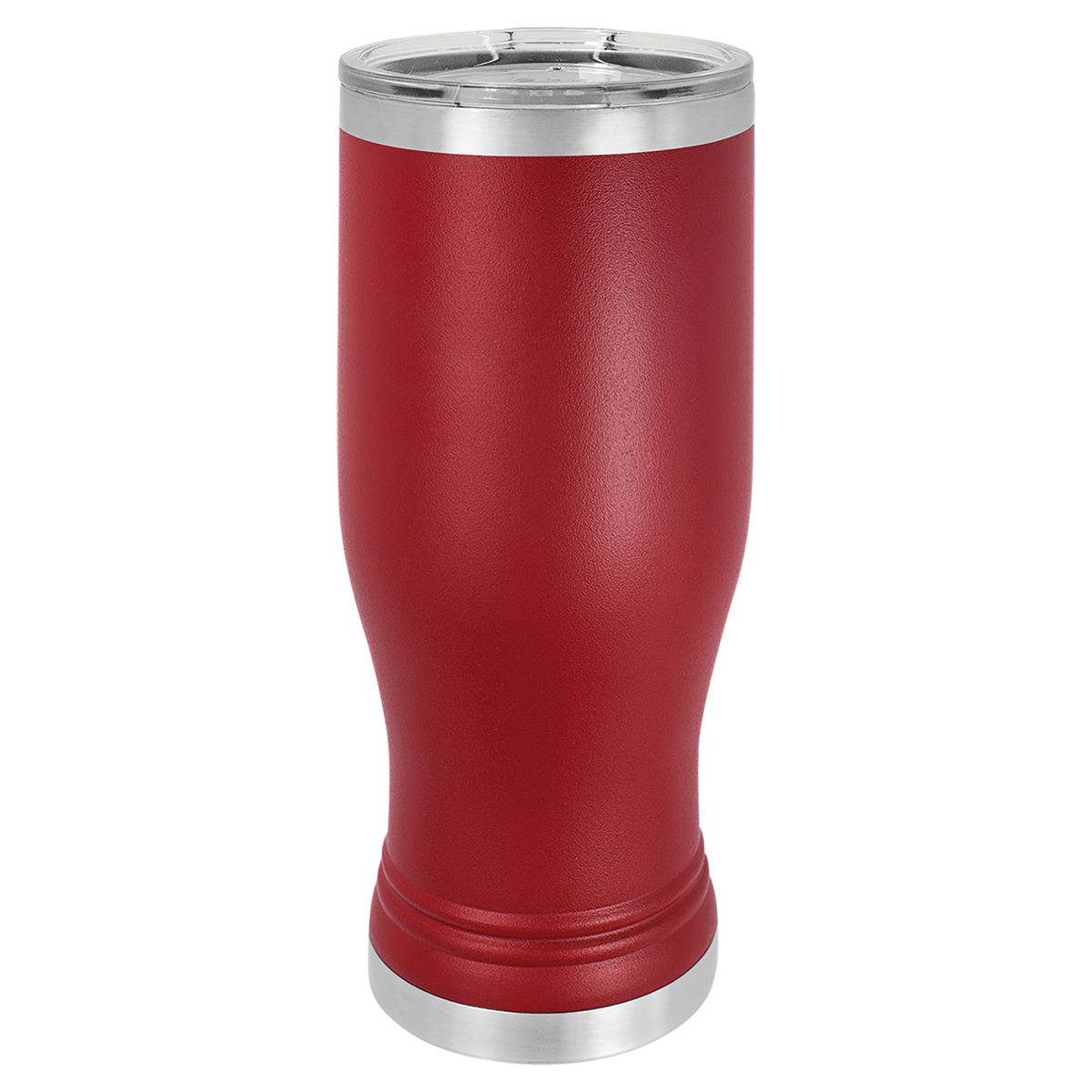 Maroon with Silver Engraving 20 Oz Pilsner Tumbler - Laser Engraved Drinkware