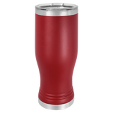Maroon with Silver Engraving 20 Oz Pilsner Tumbler - Laser Engraved Drinkware