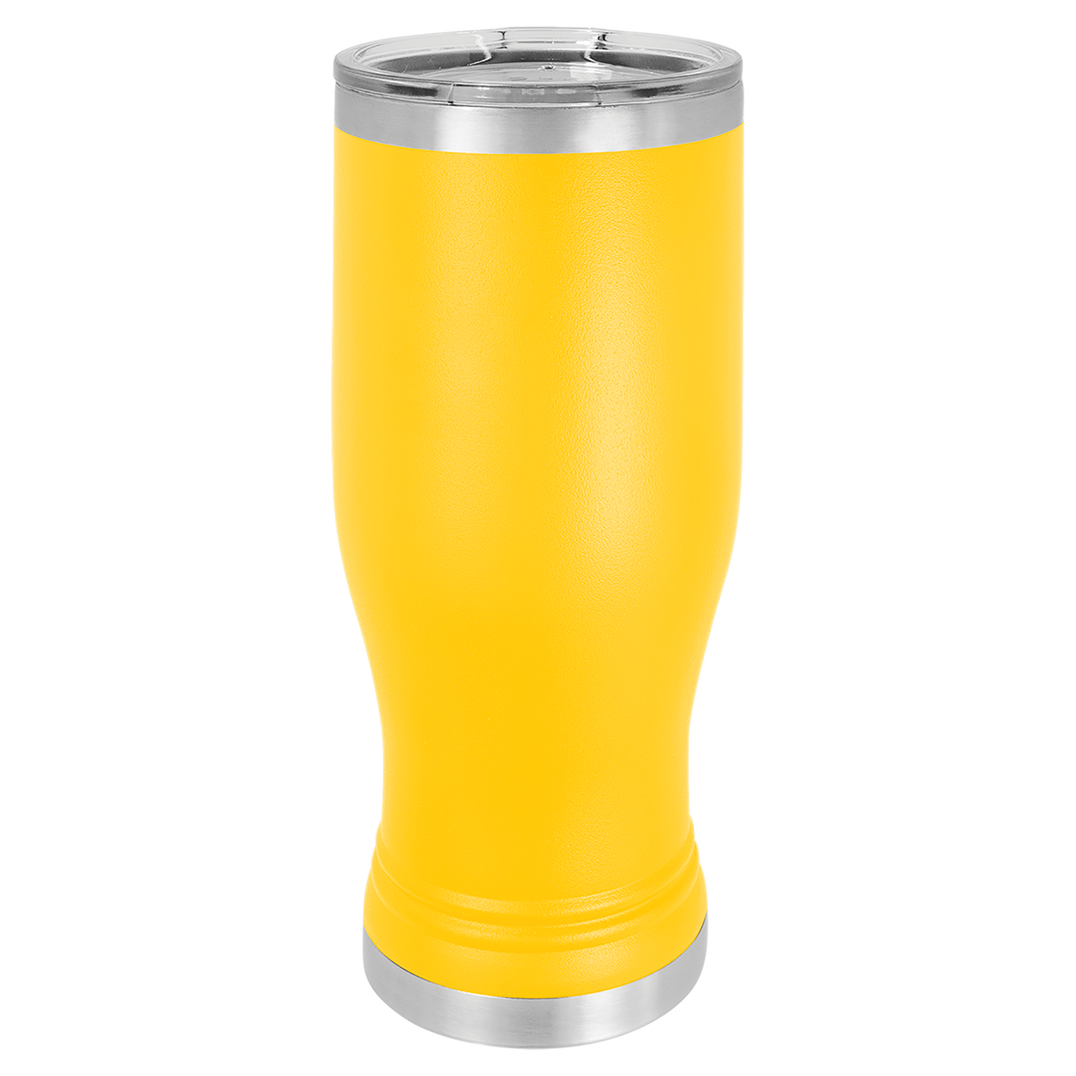 Yellow with Silver Engraving 20 Oz Pilsner Tumbler - Laser Engraved Drinkware