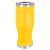 Yellow with Silver Engraving 20 Oz Pilsner Tumbler - Laser Engraved Drinkware