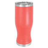 Coral with Silver Engraving 20 Oz Pilsner Tumbler - Laser Engraved Drinkware