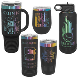 22oz Black-Prism ION-Plated Skinny Tumbler with Sliding Lid - Laser Engraved Drinkware