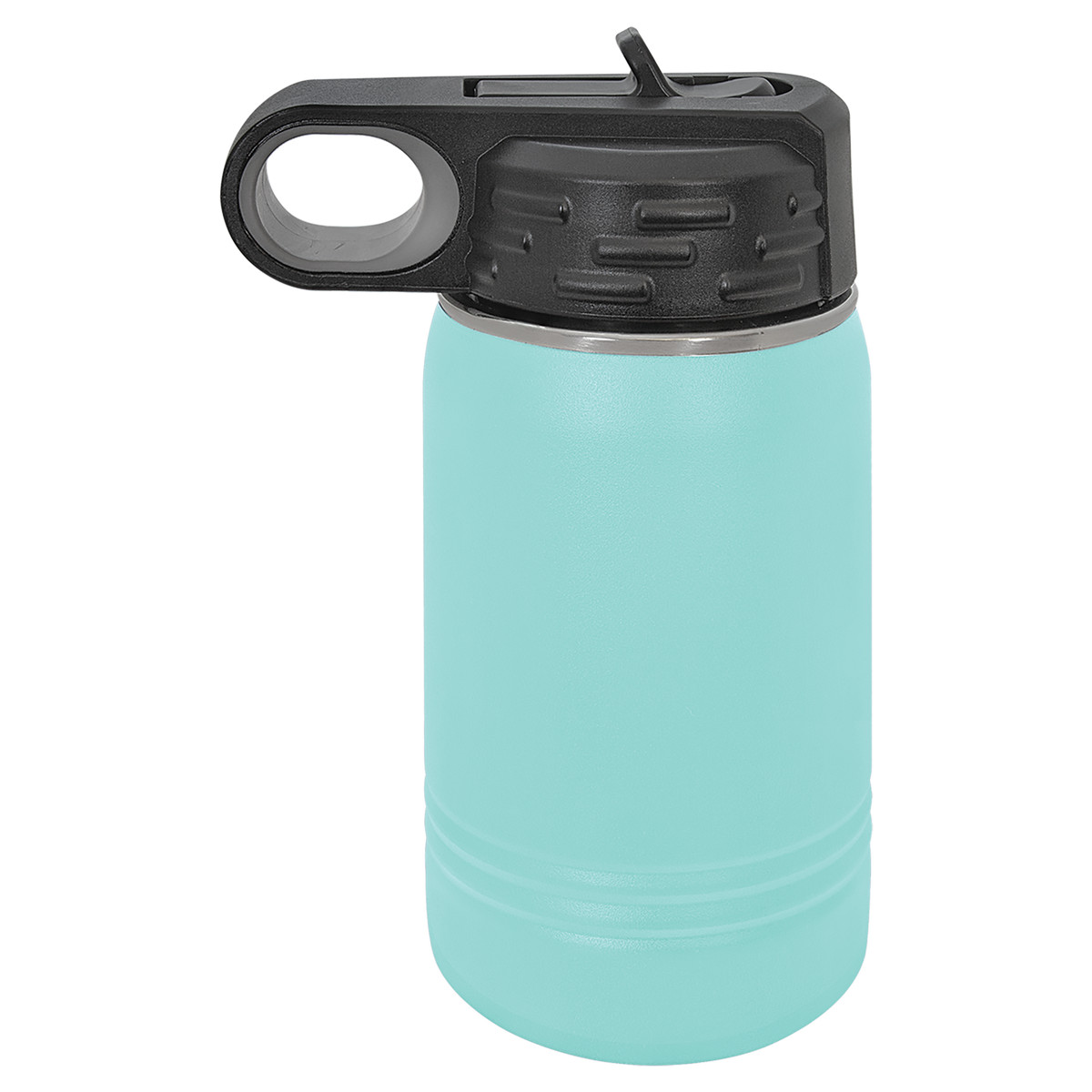 Teal with Silver Engraving 12 Oz Water Bottle Tumbler - Laser Engraved Drinkware