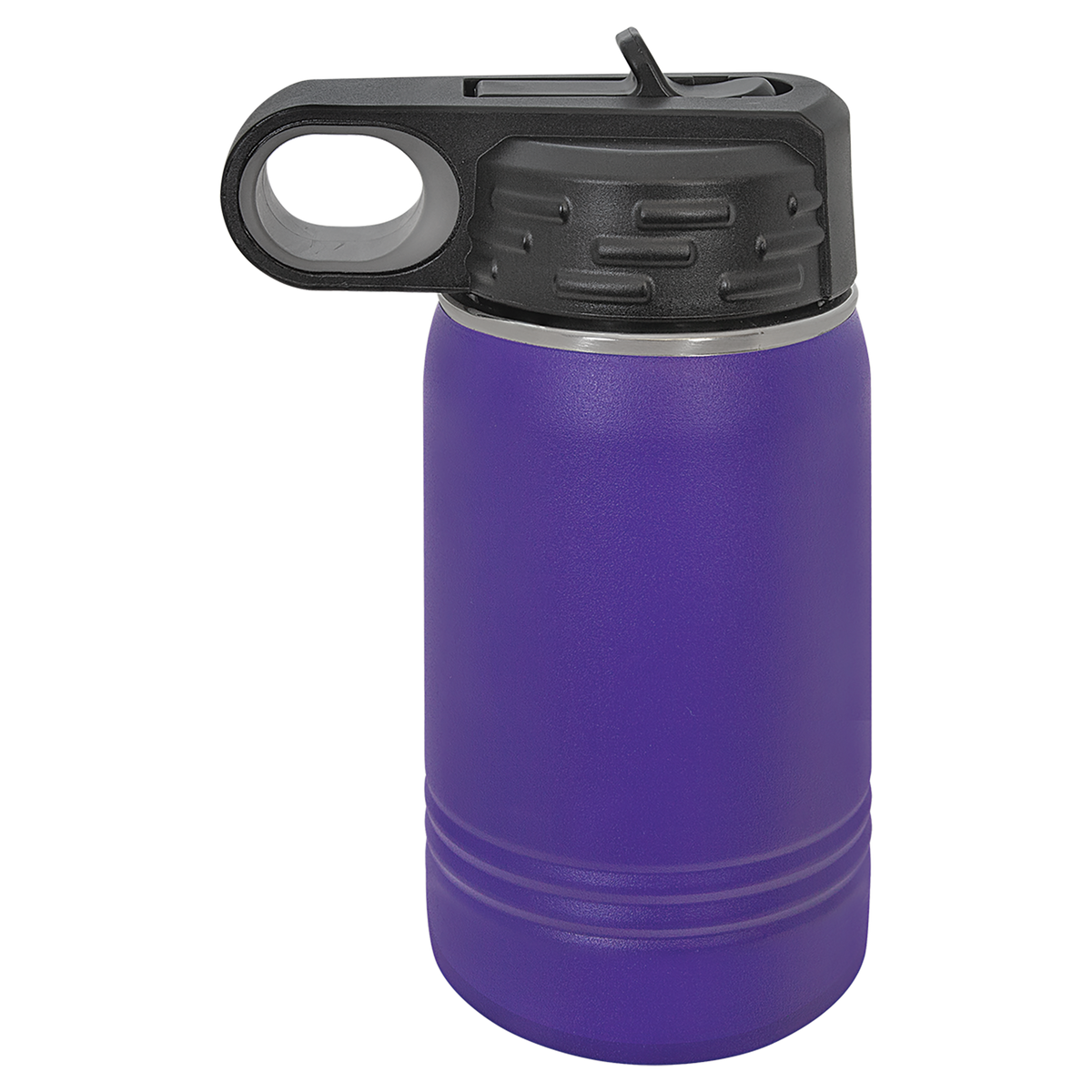 Purple with Silver Engraving 12 Oz Water Bottle Tumbler - Laser Engraved Drinkware