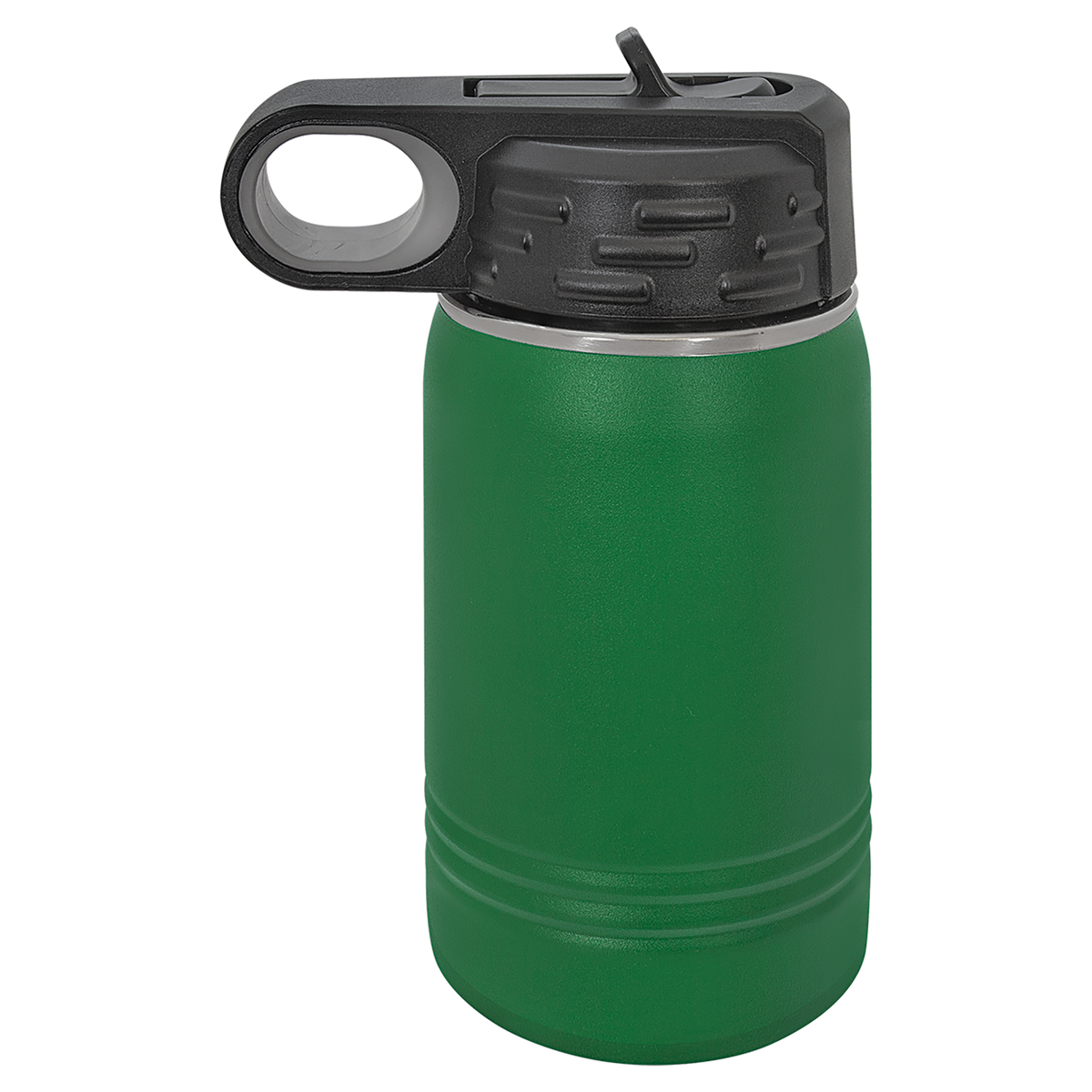 Green with Silver Engraving 12 Oz Water Bottle Tumbler - Laser Engraved Drinkware
