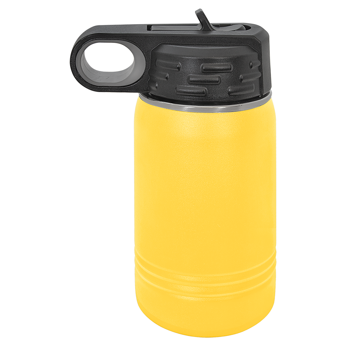 Yellow with Silver Engraving 12 Oz Water Bottle Tumbler - Laser Engraved Drinkware
