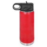 Red with Silver Engraving 20oz Water Bottle - Laser Engraved Drinkware