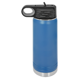 Royal Blue with Silver Engraving 20oz Water Bottle - Laser Engraved Drinkware