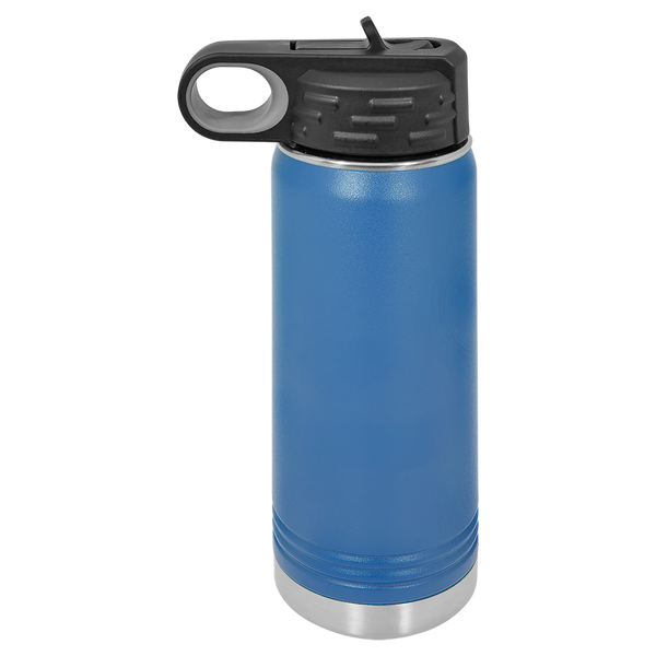 Royal Blue with Silver Engraving 20oz Water Bottle - Laser Engraved Drinkware