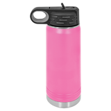 Pink with Silver Engraving 20oz Water Bottle - Laser Engraved Drinkware