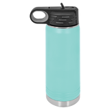 Teal with Silver Engraving 20oz Water Bottle - Laser Engraved Drinkware