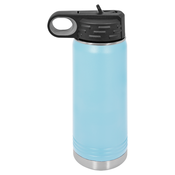 Light Blue with Silver Engraving 20oz Water Bottle - Laser Engraved Drinkware