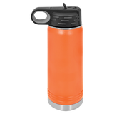 Orange with Silver Engraving 20oz Water Bottle - Laser Engraved Drinkware