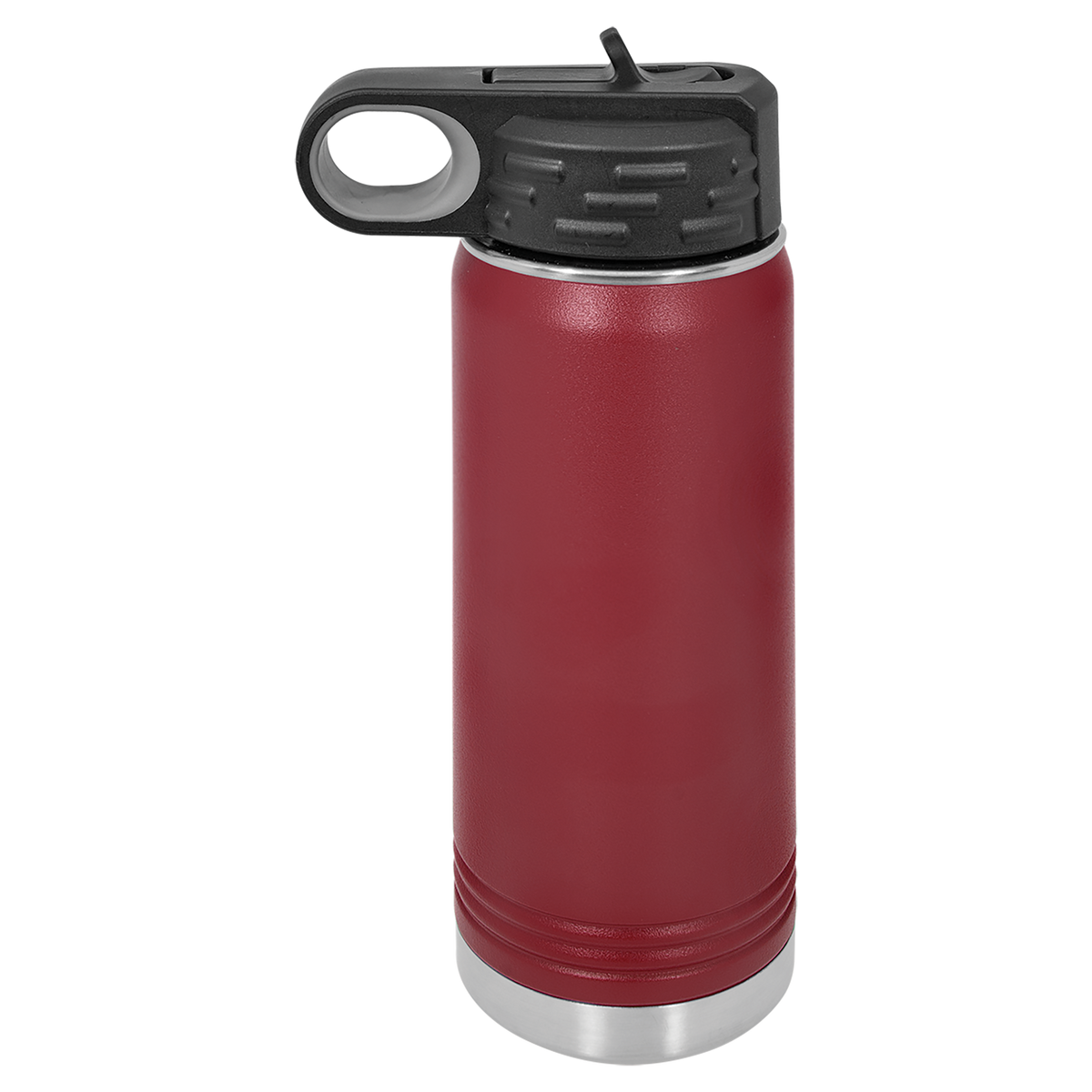 Maroon with Silver Engraving 20oz Water Bottle - Laser Engraved Drinkware