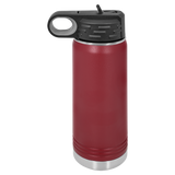 Maroon with Silver Engraving 20oz Water Bottle - Laser Engraved Drinkware