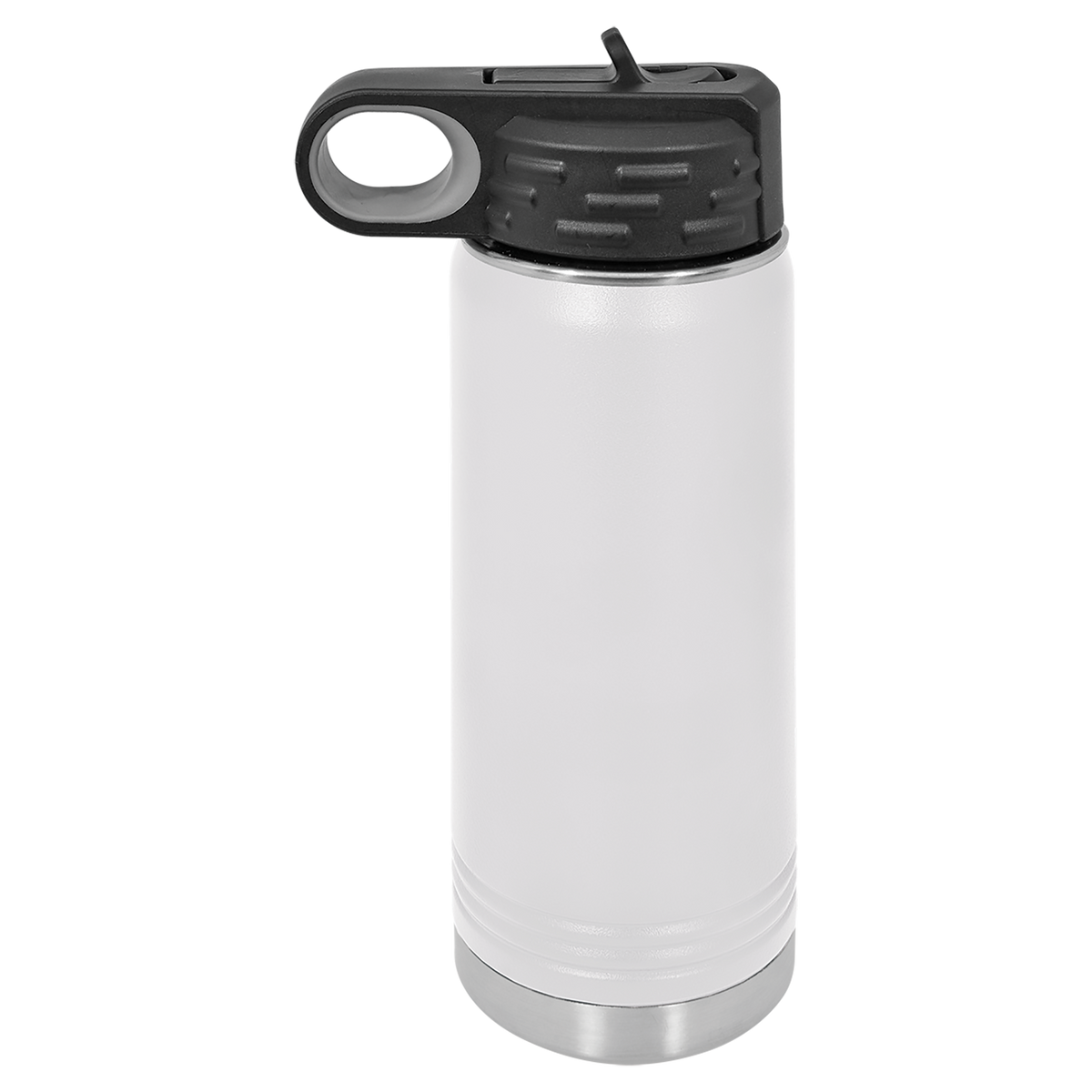 White with Silver Engraving 20oz Water Bottle - Laser Engraved Drinkware