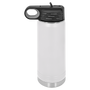 White with Silver Engraving 20oz Water Bottle - Laser Engraved Drinkware