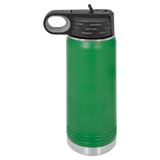 Green with Silver Engraving 20oz Water Bottle - Laser Engraved Drinkware