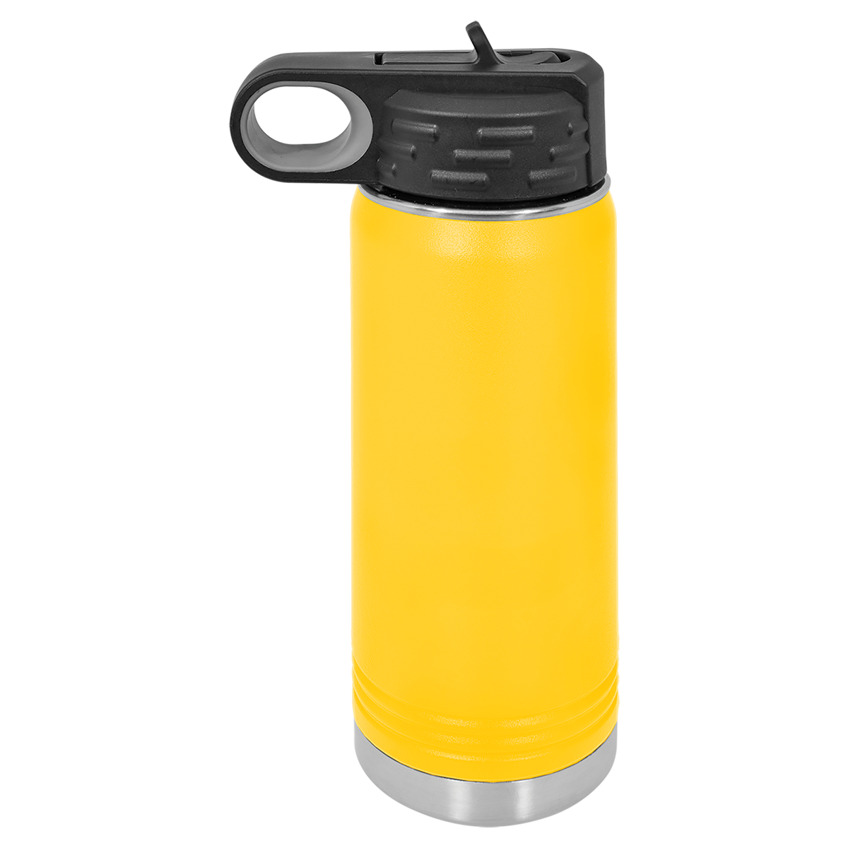 Yellow with Silver Engraving 20oz Water Bottle - Laser Engraved Drinkware