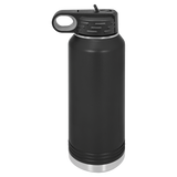Black with Silver Engraving 32oz Water Bottle - Laser Engraved Drinkware