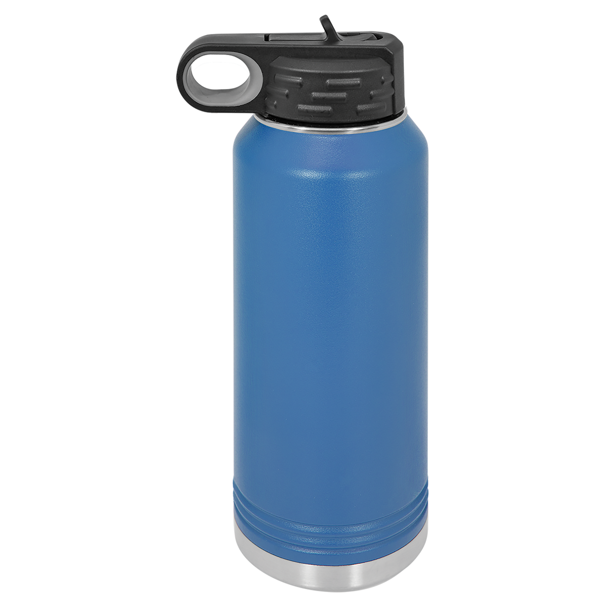 Blue with Silver Engraving 32oz Water Bottle - Laser Engraved Drinkware