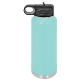 Teal with Silver Engraving 32oz Water Bottle - Laser Engraved Drinkware