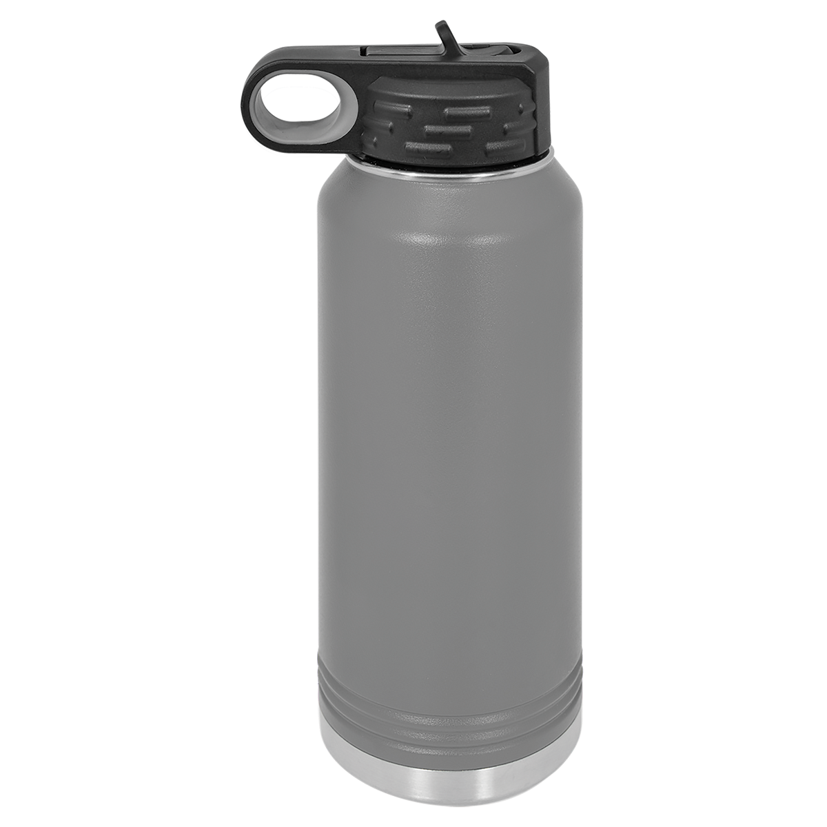 Dark Gray with Silver Engraving 32oz Water Bottle - Laser Engraved Drinkware