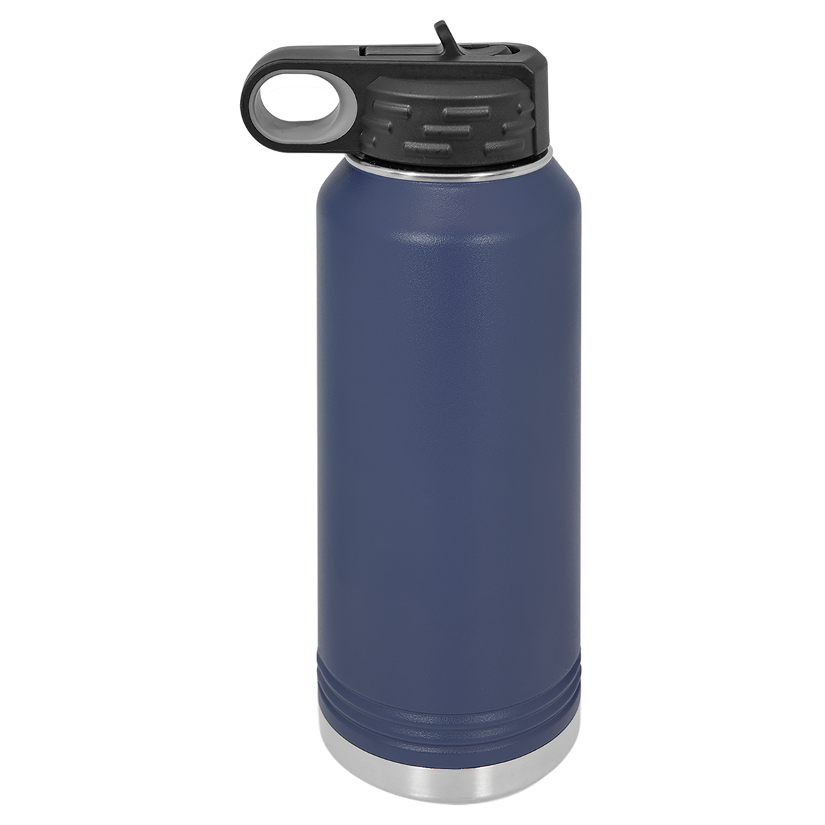 Navy Blue with Silver Engraving 32oz Water Bottle - Laser Engraved Drinkware
