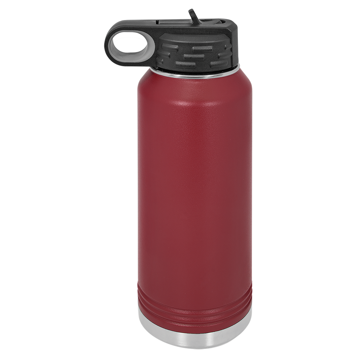 Maroon with Silver Engraving 32oz Water Bottle - Laser Engraved Drinkware