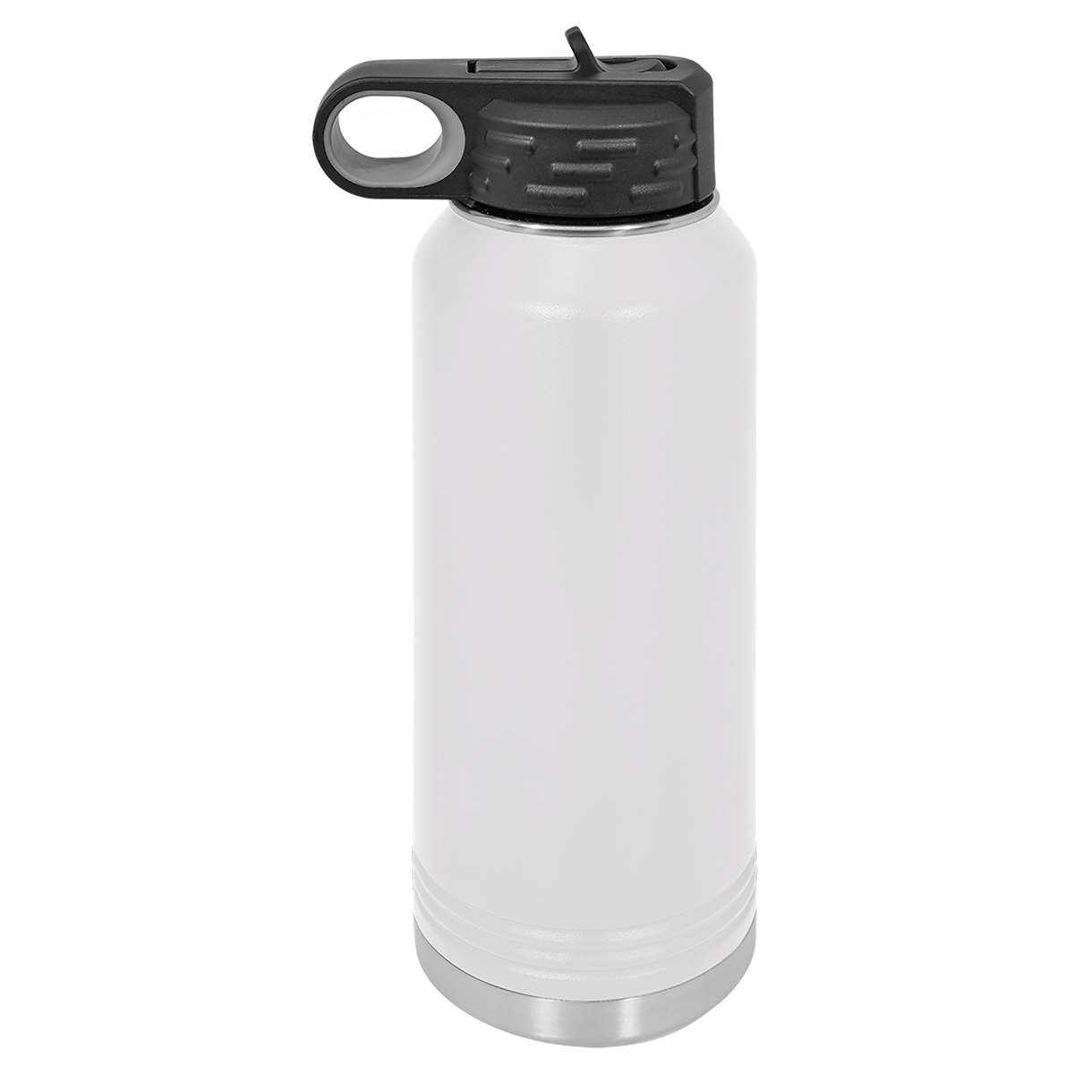 White with Silver Engraving 32oz Water Bottle - Laser Engraved Drinkware