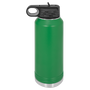Green with Silver Engraving 32oz Water Bottle - Laser Engraved Drinkware