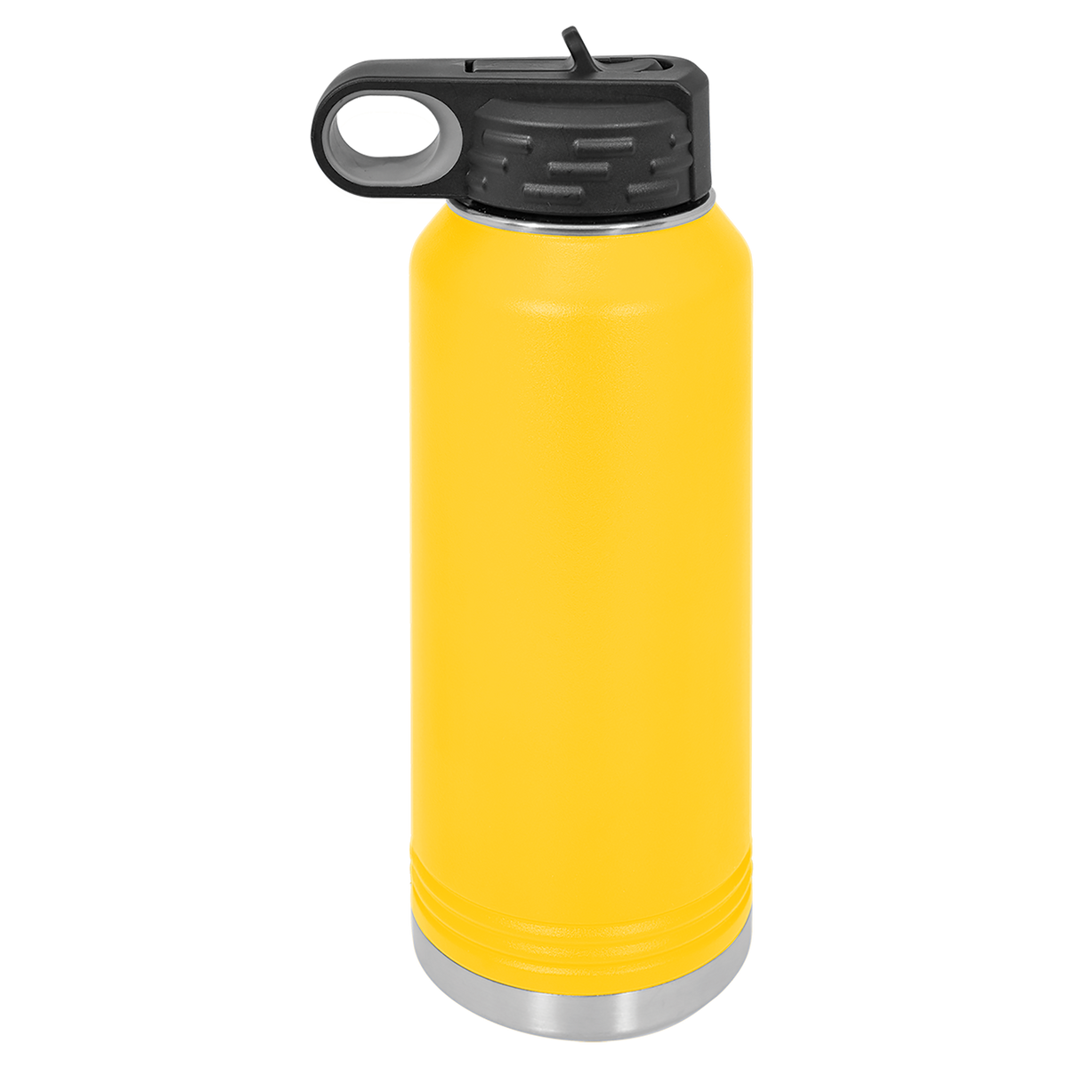 Yellow with Silver Engraving 32oz Water Bottle - Laser Engraved Drinkware