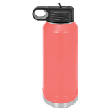 Coral with Silver Engraving 32oz Water Bottle - Laser Engraved Drinkware