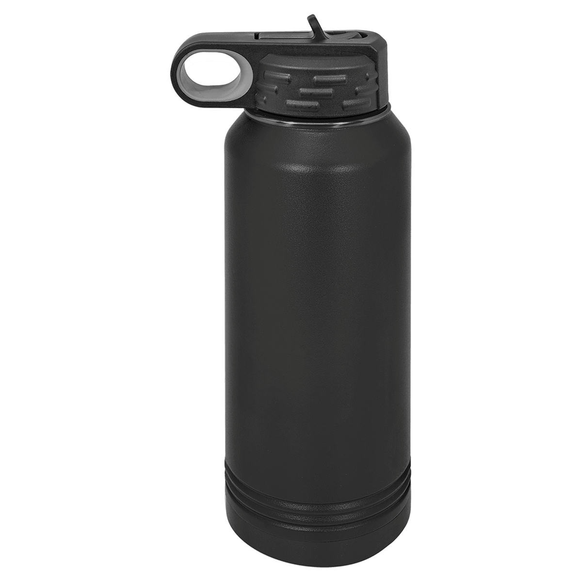 32oz Water Bottle Black with Ghost ION Plated - Laser Engraved Drinkware