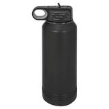 32oz Water Bottle Black with Ghost ION Plated - Laser Engraved Drinkware