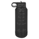 32oz Water Bottle Black with Ghost ION Plated - Laser Engraved Drinkware