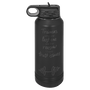 32oz Water Bottle Black with Ghost ION Plated - Laser Engraved Drinkware