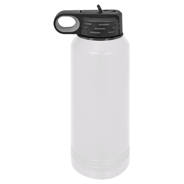 32oz Water Bottle White with Ghost ION Plated - Laser Engraved Drinkware